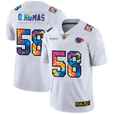Kansas City Chiefs #58 Derrick Thomas White Nike Multi-Color 2020 NFL Crucial Catch Limited NFL Jersey