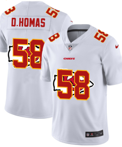 Kansas City Chiefs #58 Derrick Thomas White Nike Team Logo Dual Overlap Limited NFL Jersey