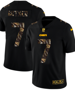Kansas City Chiefs #7 Harrison Butker Black Nike Flocked Lightning  Jersey