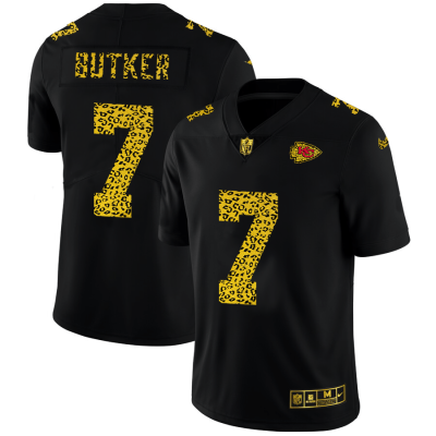 Kansas City Chiefs #7 Harrison Butker Nike Leopard Print Fashion Jersey Black