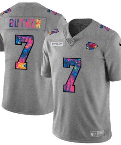 Kansas City Chiefs #7 Harrison Butker Nike Multi-Color 2020 NFL Crucial Catch NFL Jersey Greyheather
