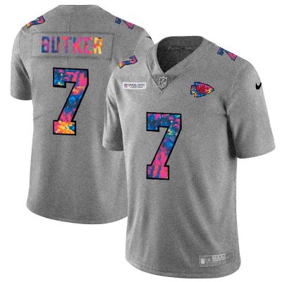 Kansas City Chiefs #7 Harrison Butker Nike Multi-Color 2020 NFL Crucial Catch NFL Jersey Greyheather
