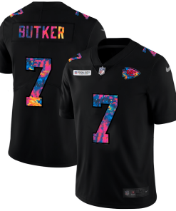 Kansas City Chiefs #7 Harrison Butker Nike Multi-Color Black 2020 NFL Crucial Catch Vapor Untouchable Limited Jersey