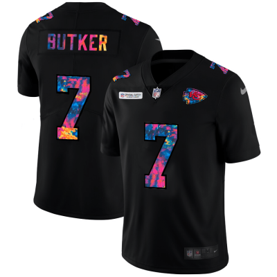Kansas City Chiefs #7 Harrison Butker Nike Multi-Color Black 2020 NFL Crucial Catch Vapor Untouchable Limited Jersey
