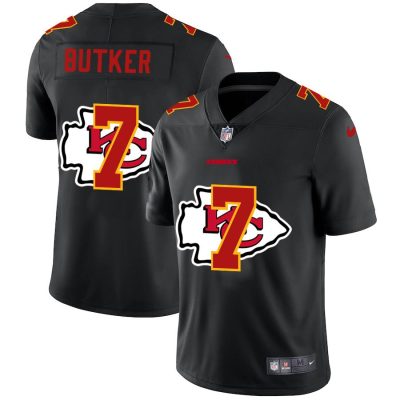 Kansas City Chiefs #7 Harrison Butker Nike Team Logo Dual Overlap Limited NFL Jersey Black