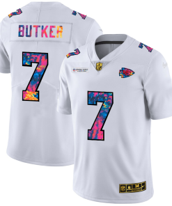 Kansas City Chiefs #7 Harrison Butker White Nike Multi-Color 2020 NFL Crucial Catch Limited NFL Jersey