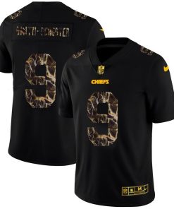 Kansas City Chiefs #9 JuJu Smith-Schuster Black Nike Flocked Lightning  Jersey