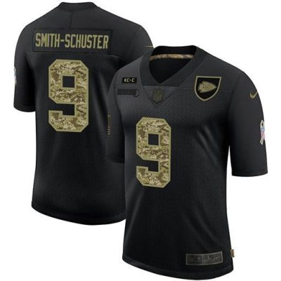 Kansas City Chiefs #9 JuJu Smith-Schuster Nike 2020 Salute To Service Camo Limited NFL Jersey Black
