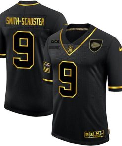 Kansas City Chiefs #9 JuJu Smith-Schuster Nike 2020 Salute To Service Golden Limited NFL Jersey Black