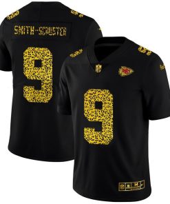 Kansas City Chiefs #9 JuJu Smith-Schuster Nike Leopard Print Fashion  Jersey Black