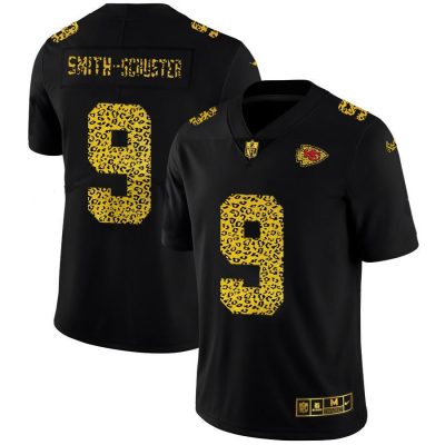 Kansas City Chiefs #9 JuJu Smith-Schuster Nike Leopard Print Fashion Jersey Black