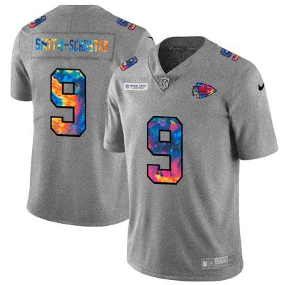 Kansas City Chiefs #9 JuJu Smith-Schuster Nike Multi-Color 2020 NFL Crucial Catch NFL Jersey Greyheather