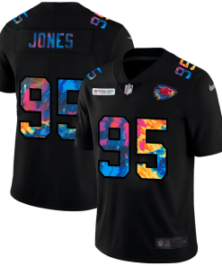 Kansas City Chiefs #95 Chris Jones Nike Multi-Color Black 2020 NFL Crucial Catch Vapor Untouchable Limited Jersey