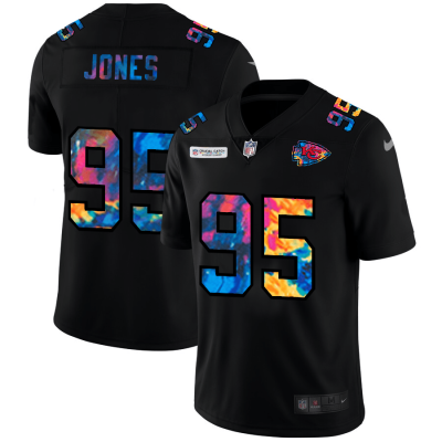 Kansas City Chiefs #95 Chris Jones Nike Multi-Color Black 2020 NFL Crucial Catch Vapor Untouchable Limited Jersey