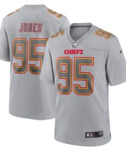 Kansas City Chiefs #95 Chris Jones Nike Gray Atmosphere Fashion Game Jersey