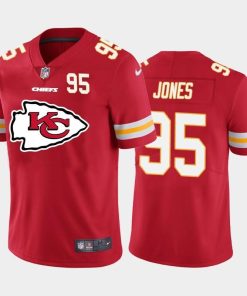 Kansas City Chiefs #95 Chris Jones Red Nike Big Team Logo Player  Jersey