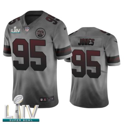 Kansas City Chiefs #95 Chris Jones Smoky Gray Super Bowl LIV 2020 Nike Vapor Limited City Edition NFL Jersey