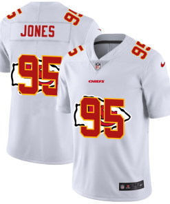 Kansas City Chiefs #95 Chris Jones White Nike Team Logo Dual Overlap Limited NFL Jersey