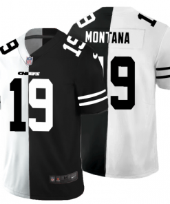 Kansas City Kansas City Chiefs #19 Joe Montana Black V White Peace Split Nike Vapor Untouchable Limited NFL Jersey