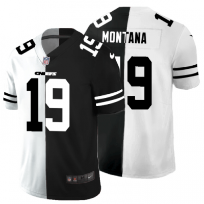 Kansas City Kansas City Chiefs #19 Joe Montana Black V White Peace Split Nike Vapor Untouchable Limited NFL Jersey