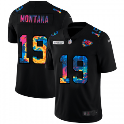 Kansas City Kansas City Chiefs #19 Joe Montana Nike Multi-Color Black 2020 NFL Crucial Catch Vapor Untouchable Limited Jersey