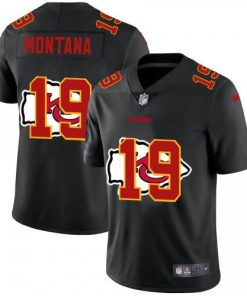 Kansas City Kansas City Chiefs #19 Joe Montana Nike Team Logo Dual Overlap Limited NFL Jersey Black