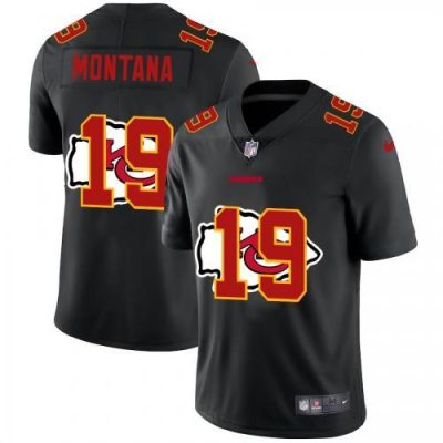 Kansas City Kansas City Chiefs #19 Joe Montana Nike Team Logo Dual Overlap Limited NFL Jersey Black