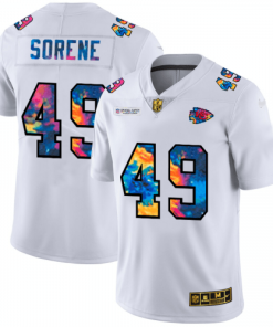 Kansas City Kansas City Chiefs #49 Daniel Sorensen White Nike Multi-Color 2020 NFL Crucial Catch Limited NFL Jersey