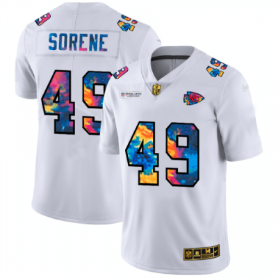 Kansas City Kansas City Chiefs #49 Daniel Sorensen White Nike Multi-Color 2020 NFL Crucial Catch Limited NFL Jersey