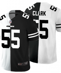 Kansas City Kansas City Chiefs #55 Frank Clark Black V White Peace Split Nike Vapor Untouchable Limited NFL Jersey