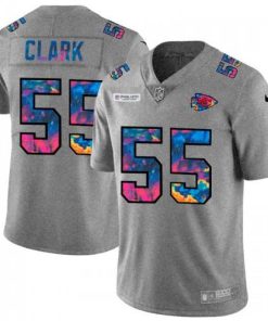 Kansas City Kansas City Chiefs #55 Frank Clark Nike Multi-Color 2020 NFL Crucial Catch NFL Jersey Greyheather