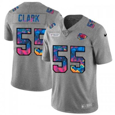 Kansas City Kansas City Chiefs #55 Frank Clark Nike Multi-Color 2020 NFL Crucial Catch NFL Jersey Greyheather