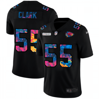 Kansas City Kansas City Chiefs #55 Frank Clark Nike Multi-Color Black 2020 NFL Crucial Catch Vapor Untouchable Limited Jersey