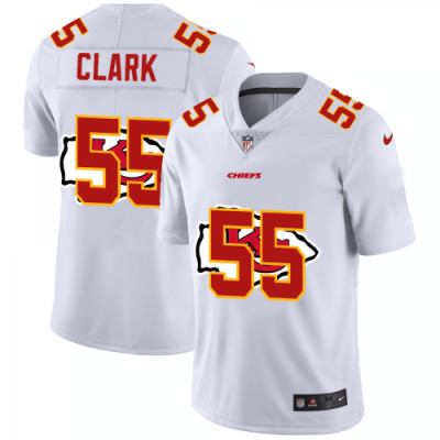Kansas City Kansas City Chiefs #55 Frank Clark White Nike Team Logo Dual Overlap Limited NFL Jersey