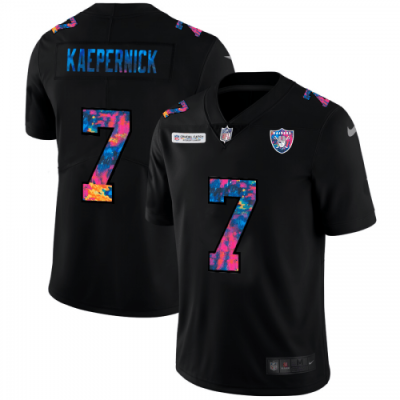 Las Vegas Raiders #7 Colin Kaepernick Nike Multi-Color Black 2020 NFL Crucial Catch Vapor Untouchable Limited Jersey