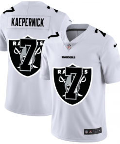 Las Vegas Raiders #7 Colin Kaepernick White Nike Team Logo Dual Overlap Limited NFL Jersey
