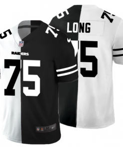 Las Vegas Raiders #75 Howie Long Black V White Peace Split Nike Vapor Untouchable Limited NFL Jersey