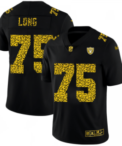 Las Vegas Raiders #75 Howie Long Nike Leopard Print Fashion Vapor Limited NFL Jersey Black
