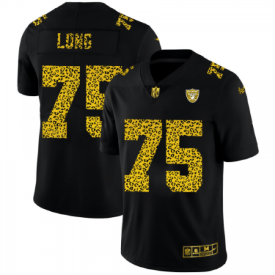 Las Vegas Raiders #75 Howie Long Nike Leopard Print Fashion Vapor Limited NFL Jersey Black