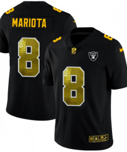 Las Vegas Raiders #8 Marcus Mariota Black Nike Golden Sequin Vapor Limited NFL Jersey