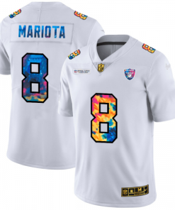 Las Vegas Raiders #8 Marcus Mariota White Nike Multi-Color 2020 NFL Crucial Catch Limited NFL Jersey