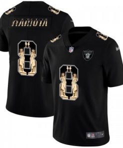 Las Vegas Raiders #8 Marcus Mariota Carbon Black Vapor Statue Of Liberty Limited NFL Jersey