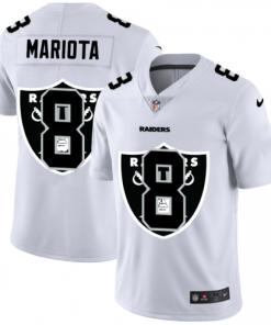 Las Vegas Raiders #8 Marcus Mariota White Nike Team Logo Dual Overlap Limited NFL Jersey