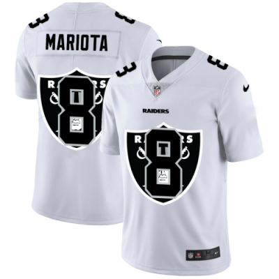 Las Vegas Raiders #8 Marcus Mariota White Nike Team Logo Dual Overlap Limited NFL Jersey