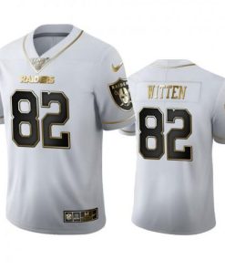 Las Vegas Raiders #82 Jason Witten Nike White Golden Edition Vapor Limited NFL 100 Jersey