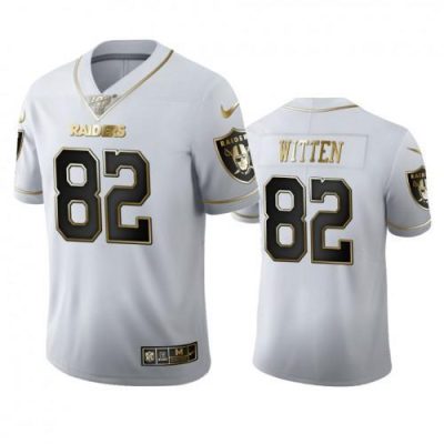 Las Vegas Raiders #82 Jason Witten Nike White Golden Edition Vapor Limited NFL 100 Jersey
