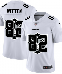 Las Vegas Raiders #82 Jason Witten White Nike Team Logo Dual Overlap Limited NFL Jersey
