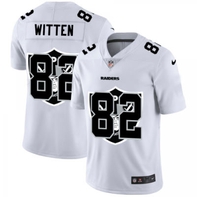 Las Vegas Raiders #82 Jason Witten White Nike Team Logo Dual Overlap Limited NFL Jersey