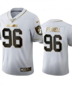 Las Vegas Raiders #96 Clelin Ferrell Nike White Golden Edition Vapor Limited NFL 100 Jersey