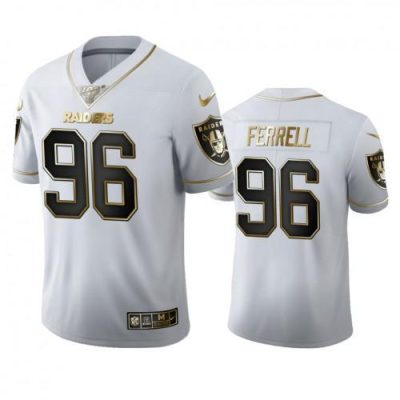 Las Vegas Raiders #96 Clelin Ferrell Nike White Golden Edition Vapor Limited NFL 100 Jersey